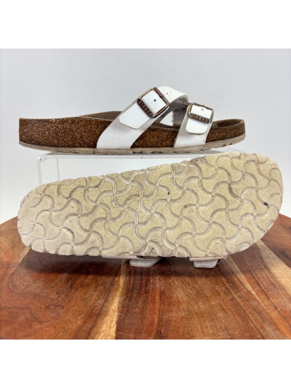 Birkenstock Yao Balance Womens Size 38 Sandals White Slip On Footbed Shoes - Picture 6 of 11